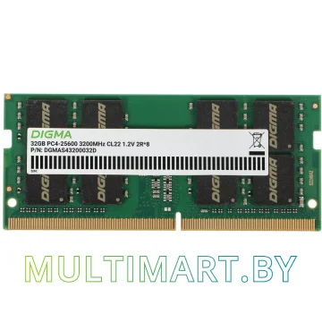 Оперативная память Digma 32GB DDR4 SODIMM PC4-25600 (DGMAS43200032D)